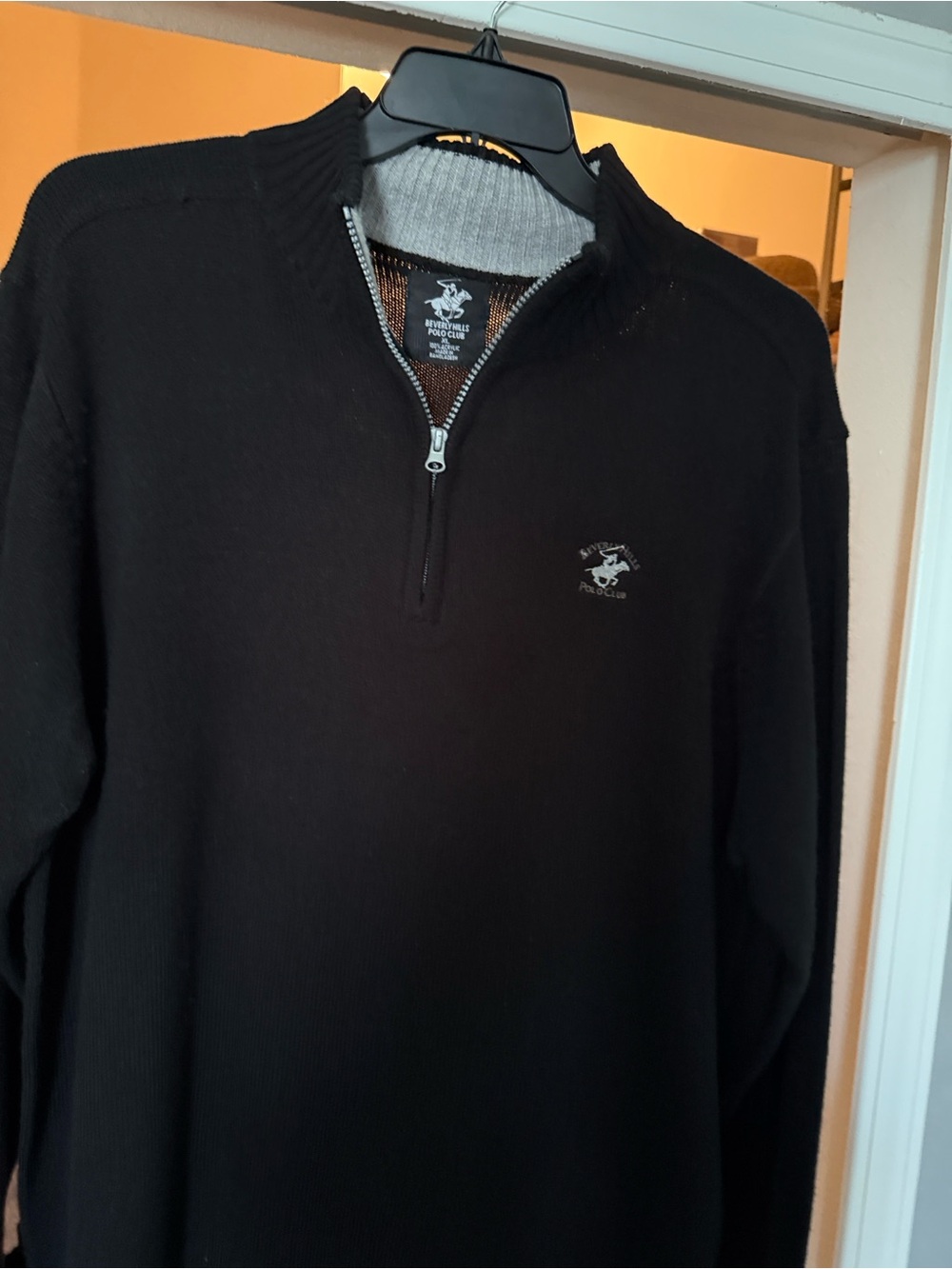 Men's Black Half-Zip Sweater